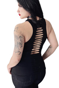 Vampire  Lace Bat Wings Cutout Tank