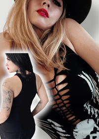 Holy Hell Bombshell Biker Babe Slashed Tank Top