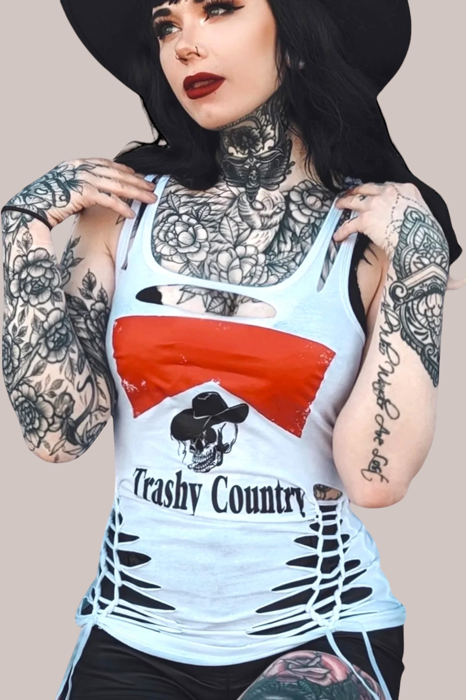 Trashy Country Yallternative Ribcage Slashed Tank
