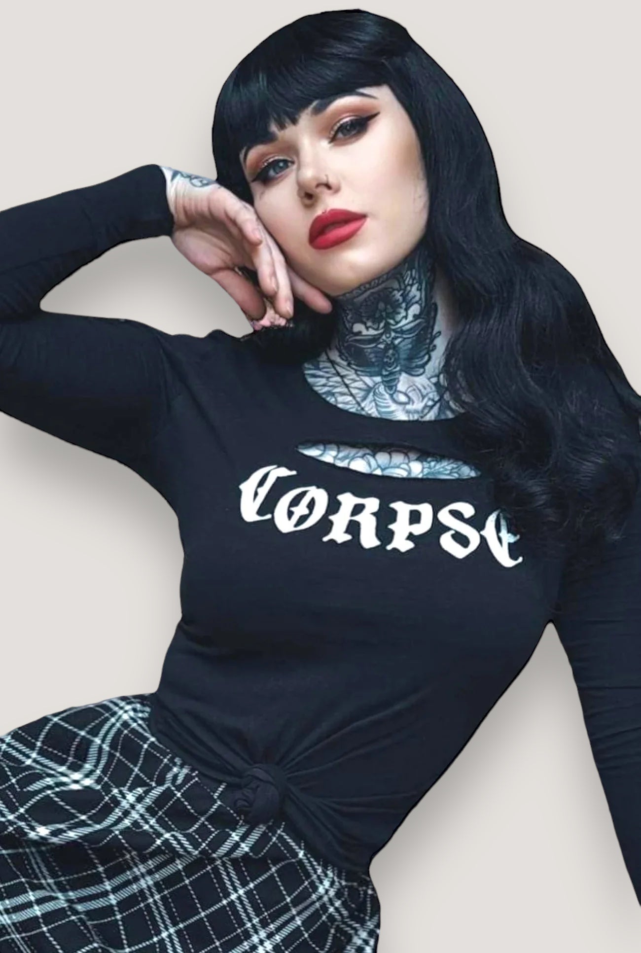 Corpse Cut Out Gothic Long Sleeve Tee