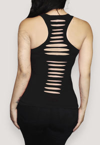Live Fast Sexy Slashed Racerback Biker Tank