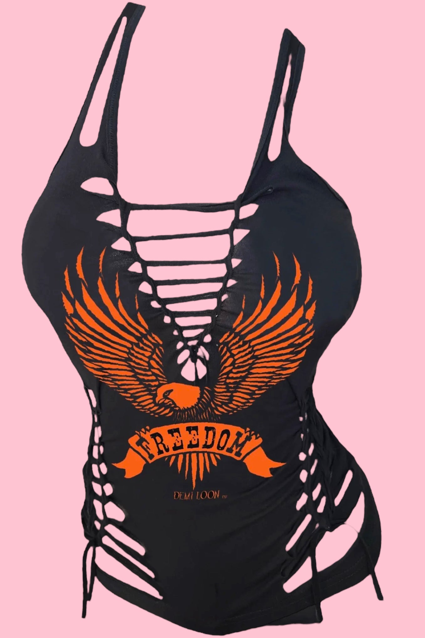 Freedom Eagle Sexy Biker Festival Custom Slashed Tank