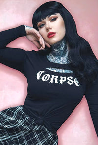 Corpse Cut Out Gothic Long Sleeve Tee