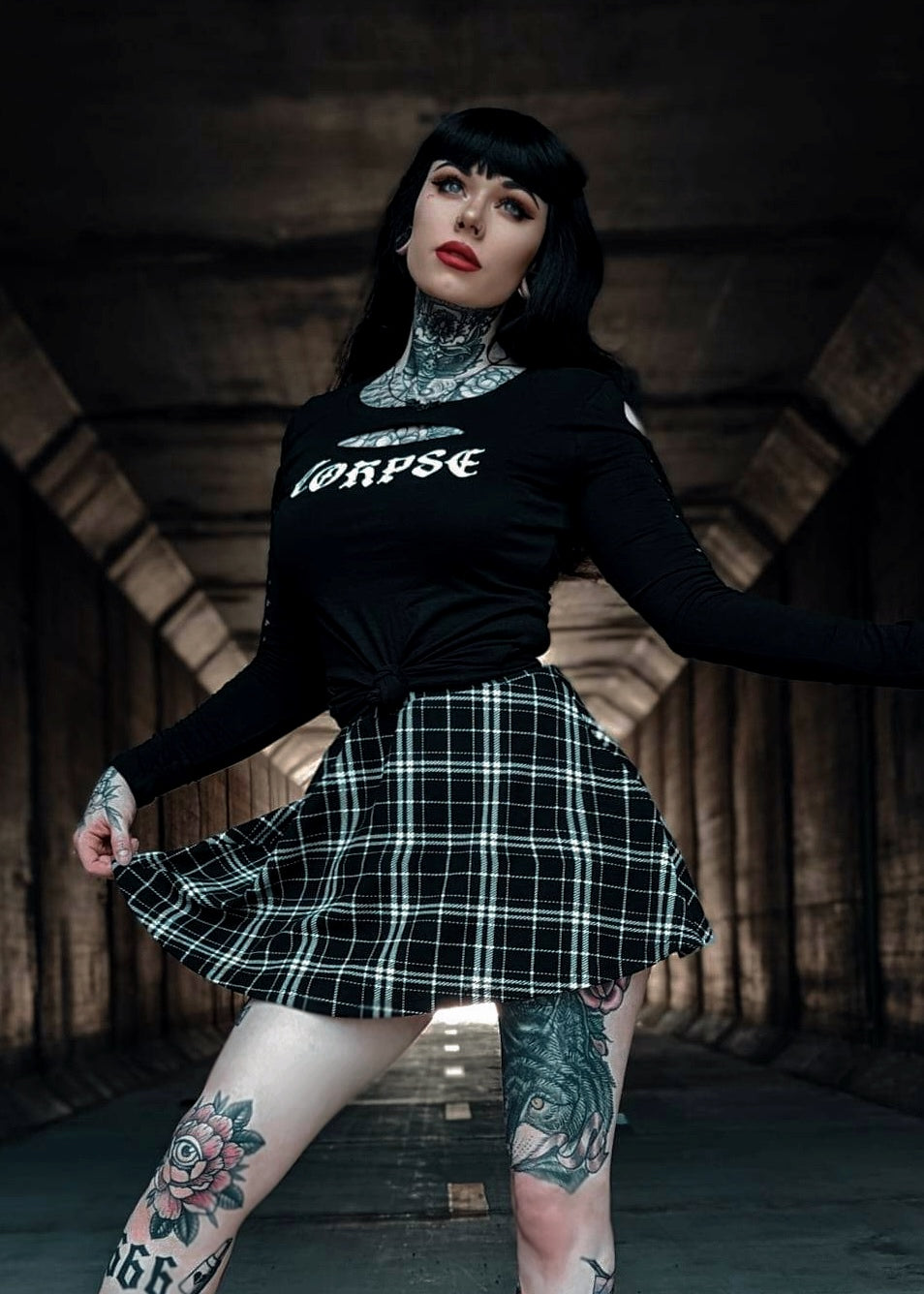 Corpse Cut Out Gothic Long Sleeve Tee