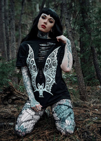 Vampire Lace Wings Boyfriend Fit Tee -Slashed or Unslashed