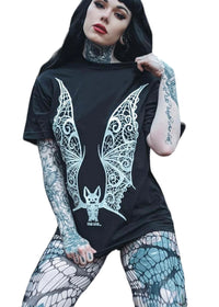 Vampire Lace Wings Boyfriend Fit Tee -Slashed or Unslashed