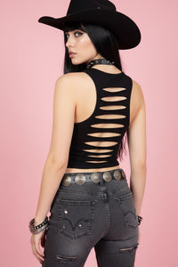 Freedom Eagle Sexy Biker Slash Back Tank