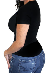Holy Hell Bombshell Skull Wings Biker Slash Tee