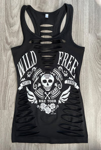 Wild & Free Sexy Hourglass Slashed Tank- Black