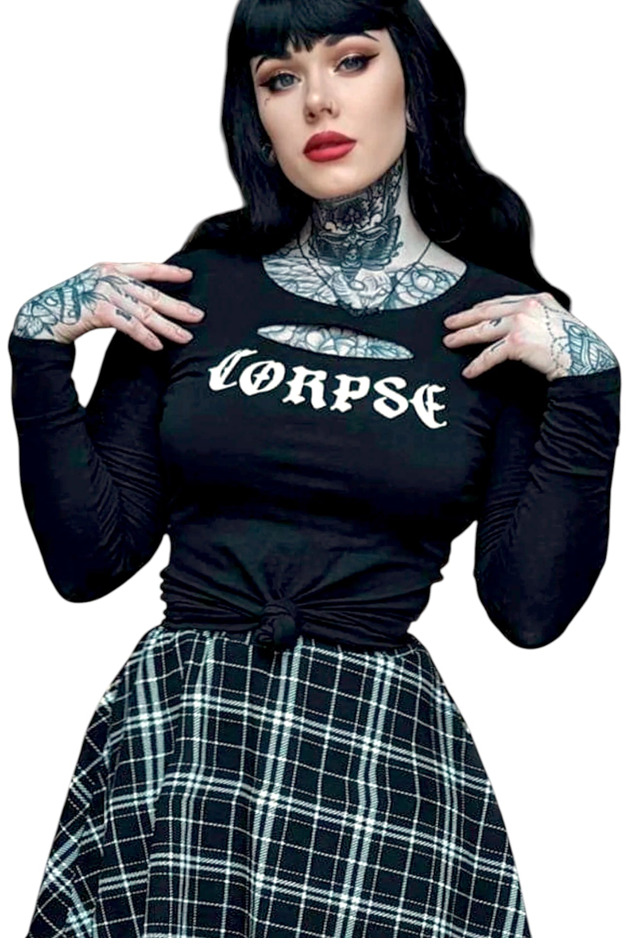 Corpse Cut Out Gothic Long Sleeve Tee