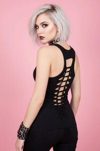 Wild & Free Ribcage Slashed Biker Tank