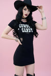 Cowboy Candy Western Slashed Graphic Mini Festival Dress