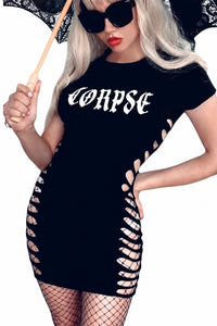 Corpse Side Slashed Tshirt Mini Dress