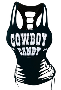 Cowboy Candy Country Yallternative Slashed Tank Top