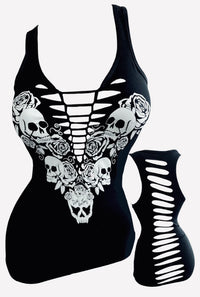 kulls & Roses Slashed Festival Tank