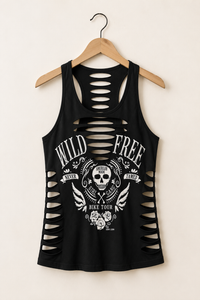 Wild & Free Motorcycle Rib Slash Festival Tank Top