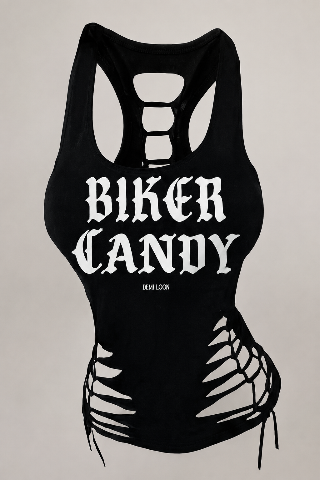 Biker Candy Festival Slashed Tank Top