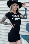 Cowboy Candy Western Slashed Graphic Mini Festival Dress