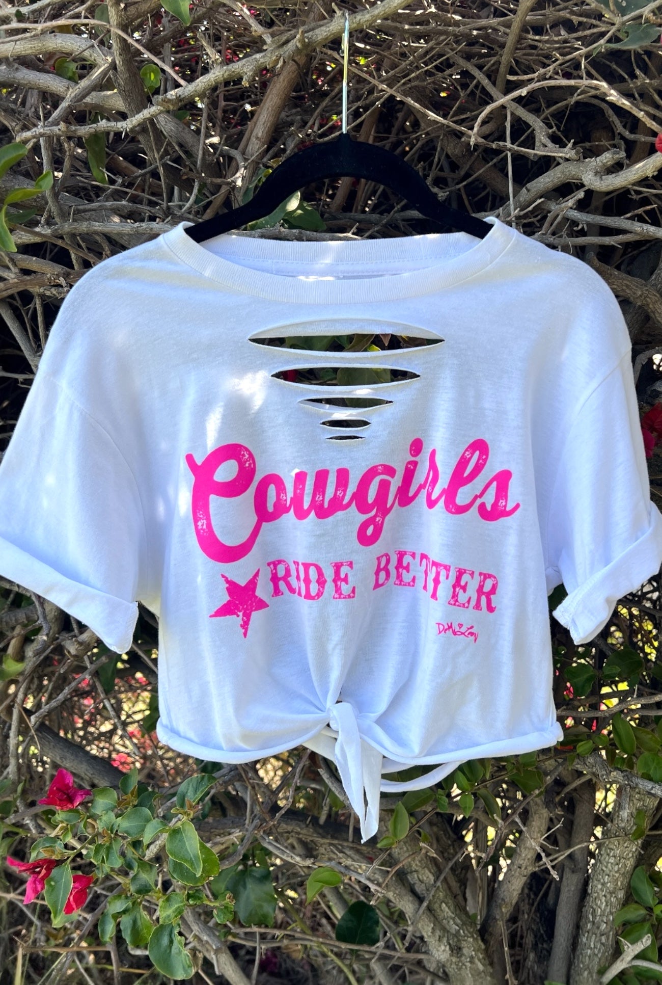 Cowgirls Ride Better Slashed & Cropped Country Graphic Tee