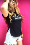 Dynamite & Whiskey Cutout Western Graphic Side Slit Tee
