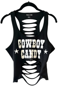 Cowboy Candy Concert Festival Slashed  Cowgirl Country Tank Top