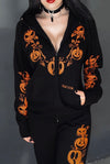 Pumpkin Halloween Boyfriend Fit Zip Up Hoodie