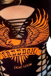 Freedom Eagle Long Sleeve Biker Moto Graphic Tee