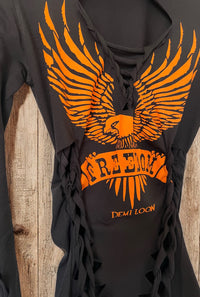Freedom Eagle Long Sleeve Biker Moto Graphic Tee
