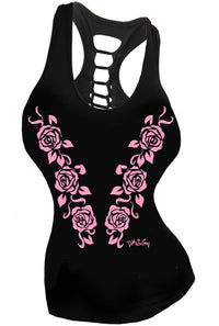 Gothic Rose Braid Back Festival Tank