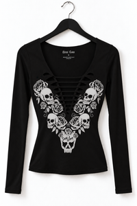 Skulls & Roses LS Slash Tee