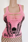 Holy Hell Bombshell Biker Rally Slashed Tank Top
