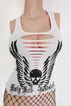 Holy Hell Bombshell Biker Rally Slashed Tank Top