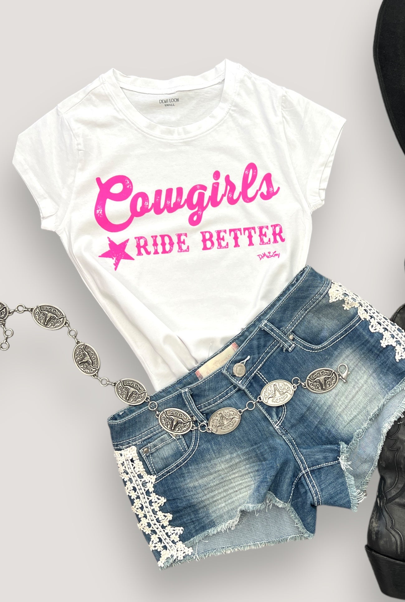 Cowgirls Ride Better Fitted Western Graphic Fitted Tee