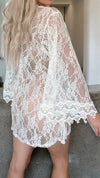 Boho Fairy Ivory Bell Sleeve Vintage Coverup Lace Dress