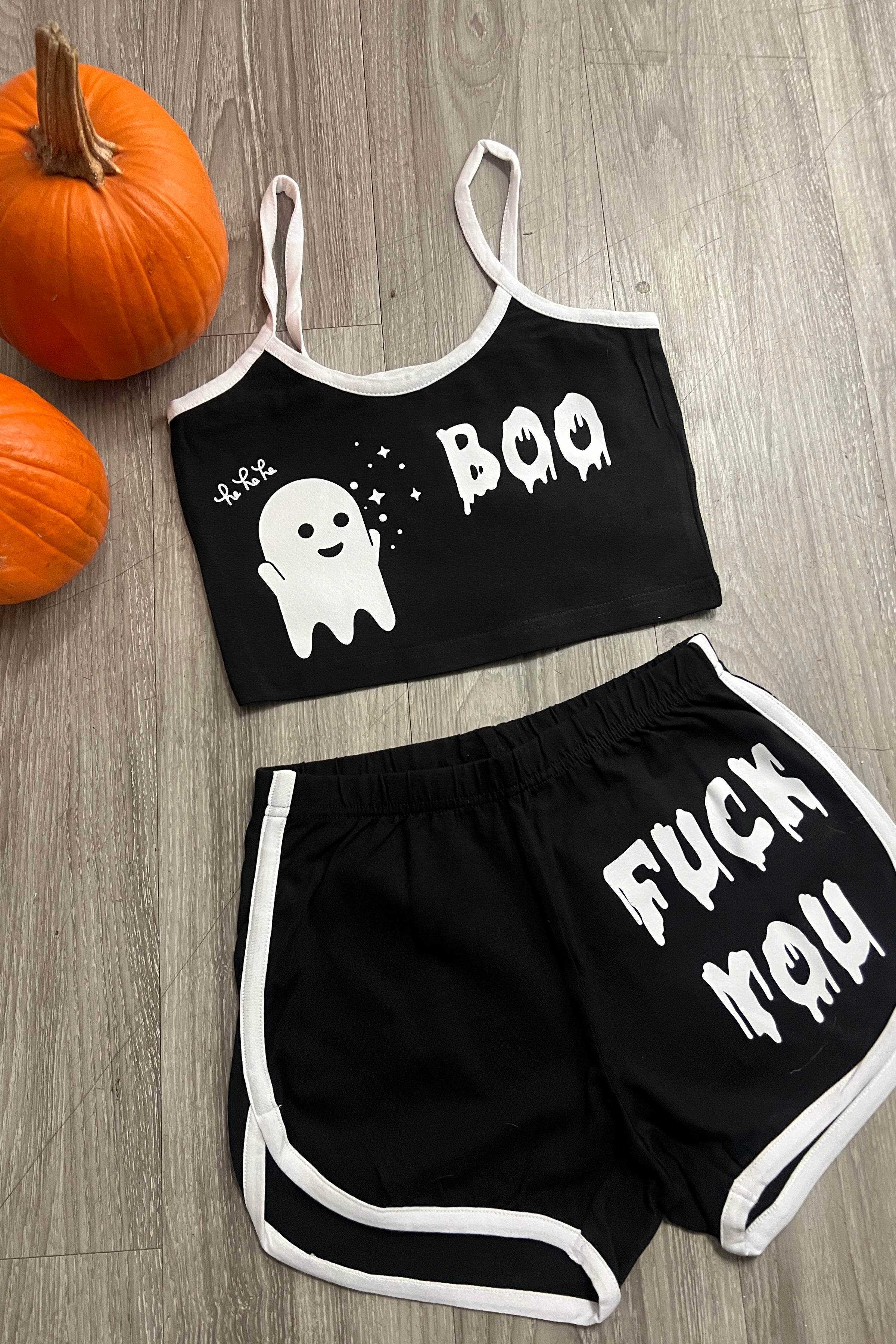 Boo Fuck you Cami & Booty Shorts Set