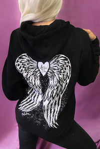 Fallen Angel Wings "Boyfriend Fit" Zip Up Hoodie