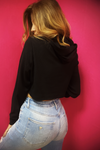 Spooky Boo Thermal Cropped Hoodie
