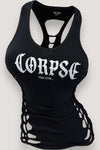 Corpse Ribcage & Spine Concert Slashed Gothic Tank Top