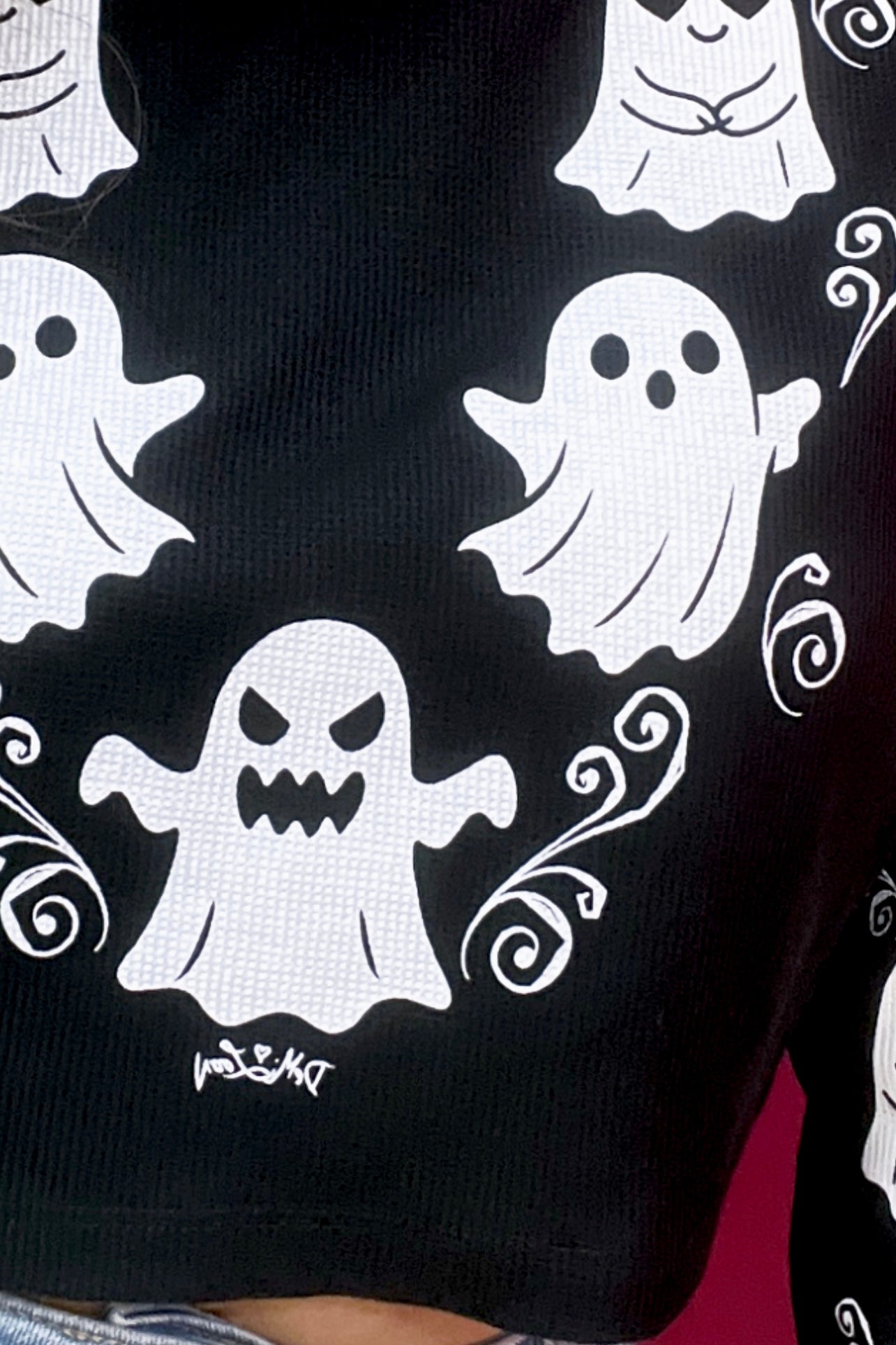 Spooky Boo Thermal Cropped Hoodie