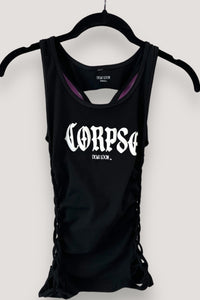 Corpse Ribcage & Spine Concert Slashed Gothic Tank Top