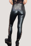 Killer Slash Patent Leather Vegan Super Stretch Leggings- Black