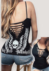 Holy Hell Bombshell Slashed Graphic Back Cami Tank