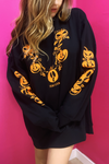Pumpkin Boo Boyfriend Fit Oversized Halloween Sweatshirt