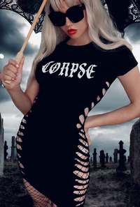 Corpse Side Slashed Tshirt Mini Dress