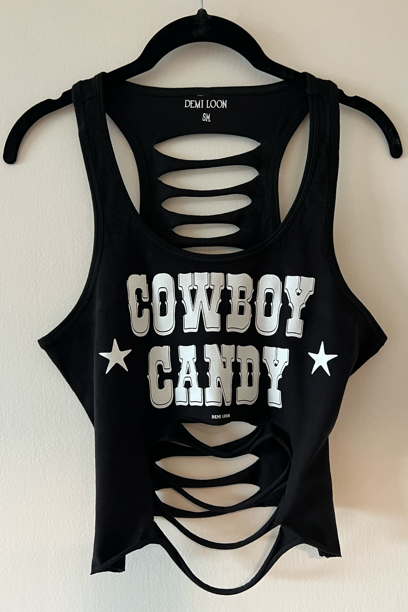 Cowboy Candy Country Concert Festival Slashed Tank Top