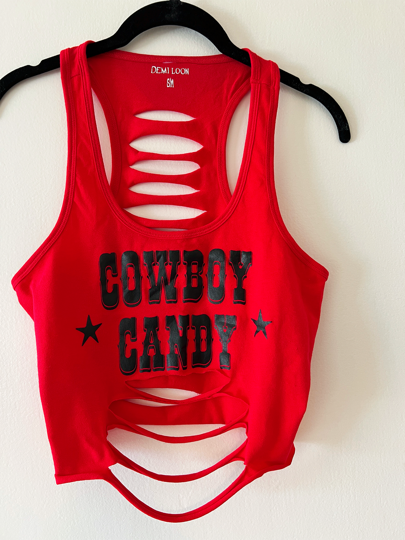 Cowboy Candy Country Concert Festival Slashed Tank Top