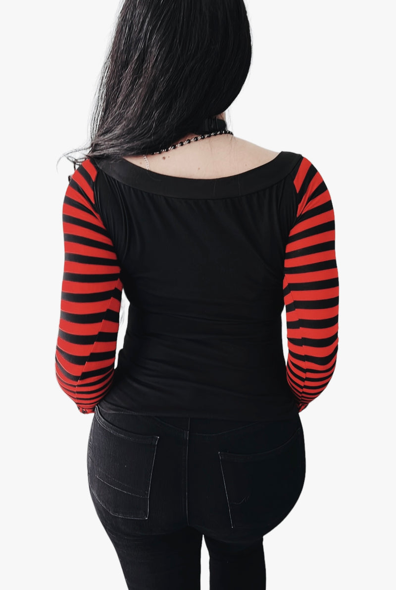 Siren Striped Gothic Long Sleeve Tee