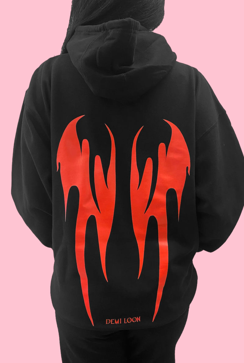 Hell Yeah Flame Graphic "Boyfriend Fit" Pullover Hoodie