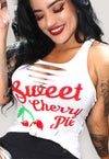 Sweet Cherry Pie Cut-out Tie Bottom Tank