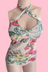 Sookie Padded Pinup Halter Top- Poison Ivy